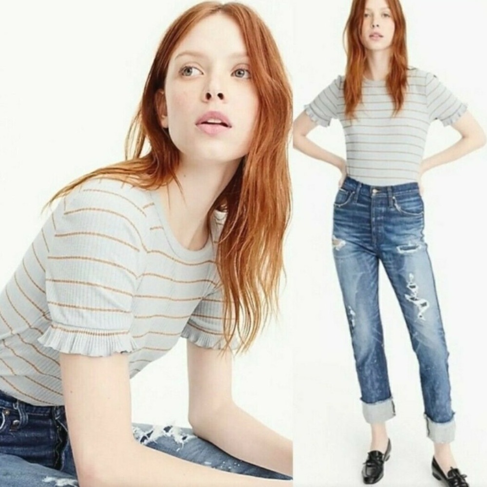 J. Crew Ruffled Sleeves Shirt